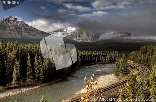 Image of Bow River and Train Tracks