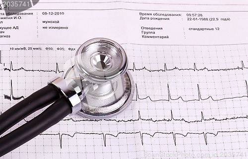 Image of stethoscope and ecg