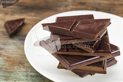 Image of dark chocolate pieces