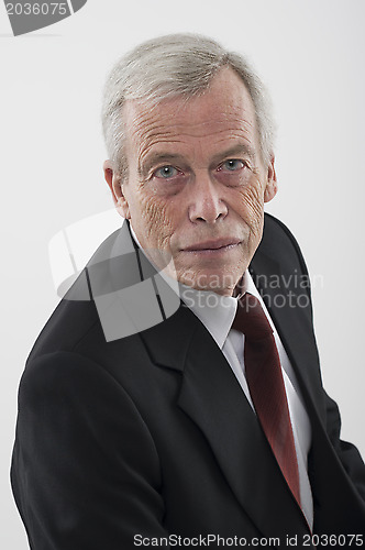 Image of Portrait of a serious senior man