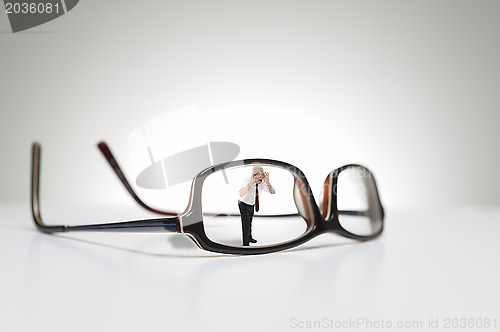 Image of Conceptual photograph of life size glasses