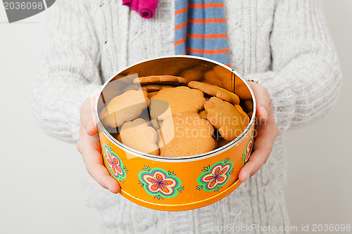 Image of Tin of gingerbread biscuits