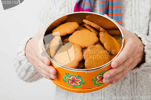 Image of Tin of gingerbread biscuits