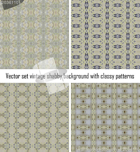 Image of Vector set vintage background classical patterns