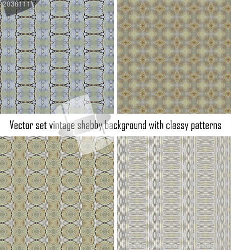 Image of Vector set vintage background classical patterns