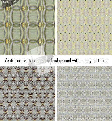 Image of Vector set vintage background classical patterns