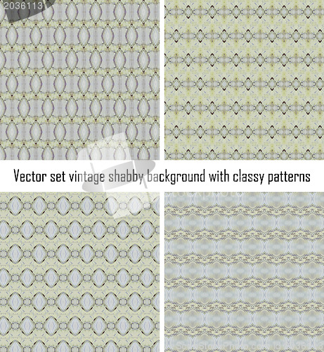 Image of Vector set vintage background classical patterns