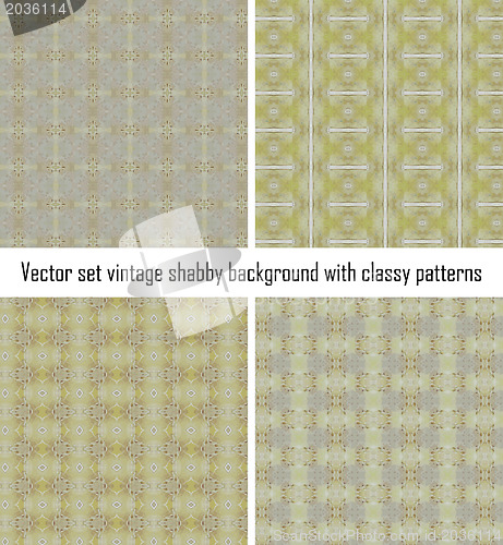 Image of Vector set vintage background classical patterns