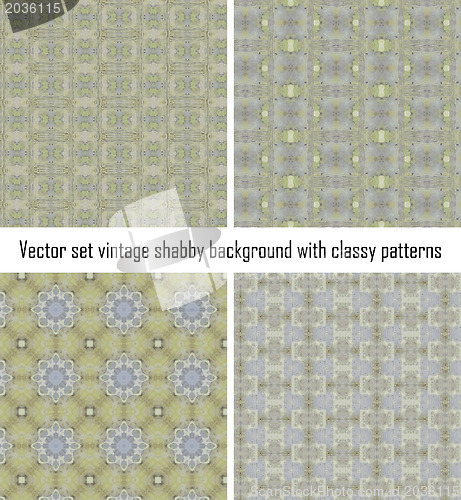 Image of Vector set vintage background classical patterns