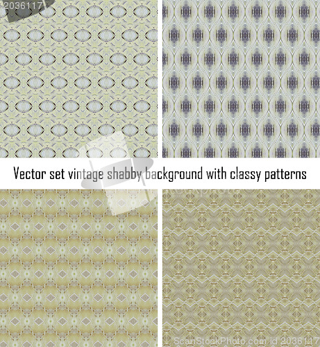 Image of Vector set vintage background classical patterns