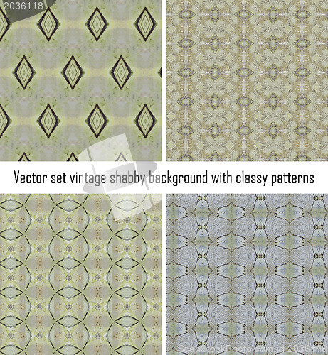 Image of Vector set vintage background classical patterns