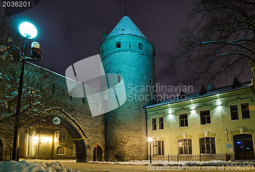 Image of The streets of Old Tallinn decorated to Christmas