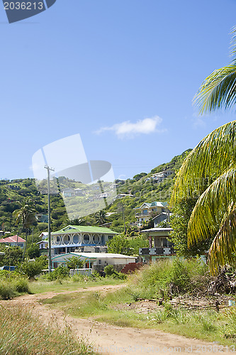 Image of landscape  houses Clifton Union Island St. Vincent and the Grena