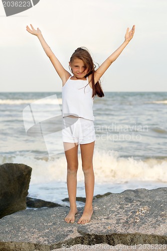 Image of Cute cheerful little girl