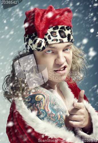 Image of Bad Santa and snowstorm