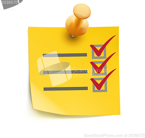 Image of Yellow check list