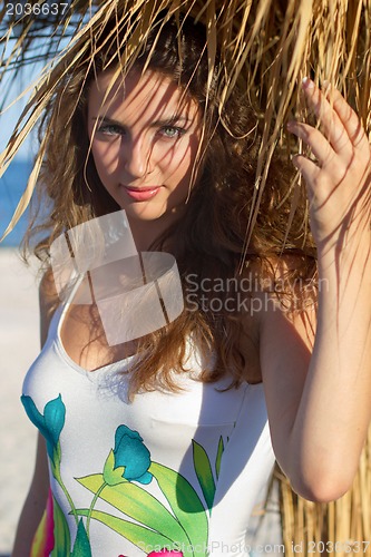 Image of Closeup portrait of a nice young woman