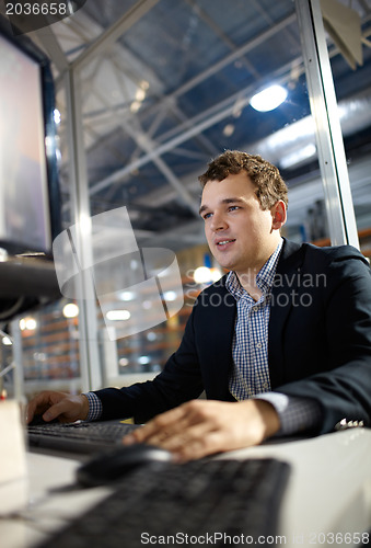 Image of Man at work in the bank.