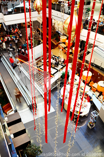 Image of The New year's decoration of a shopping center.