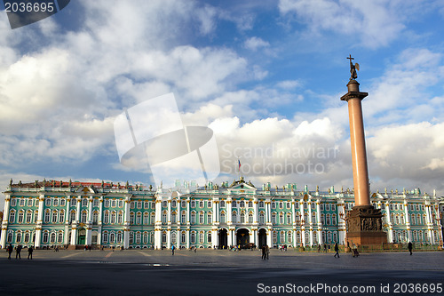 Image of Winter Palace and Alexander Column on Palace Square.