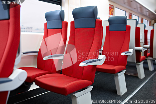 Image of Modern high speed train interior.