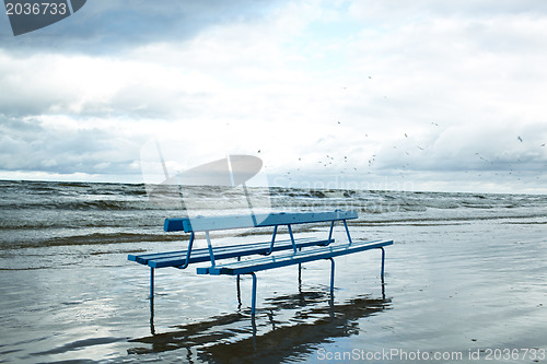 Image of Bench on the beach.