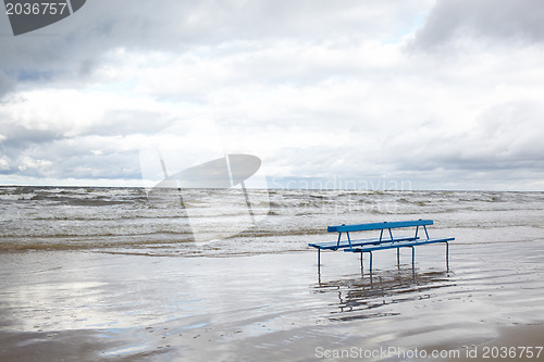 Image of Bench on the beach.