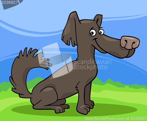 Image of little shaggy dog cartoon illustration