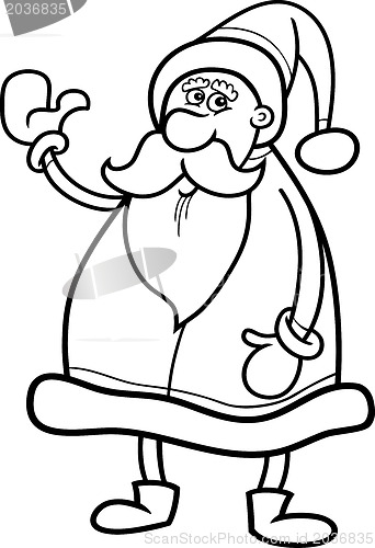 Image of santa claus cartoon for coloring book