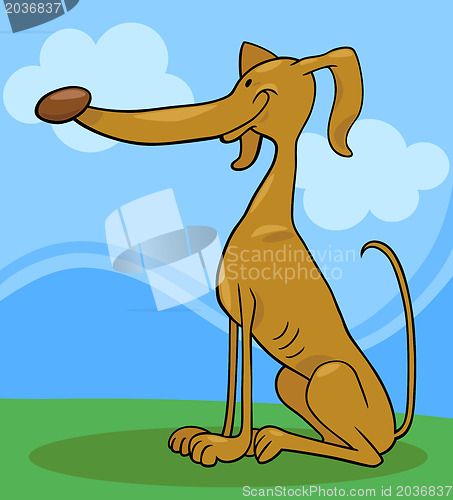 Image of greyhound dog cartoon illustration