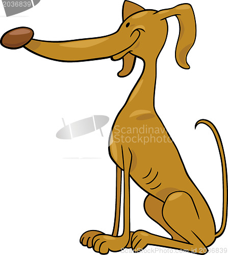 Image of greyhound dog cartoon illustration