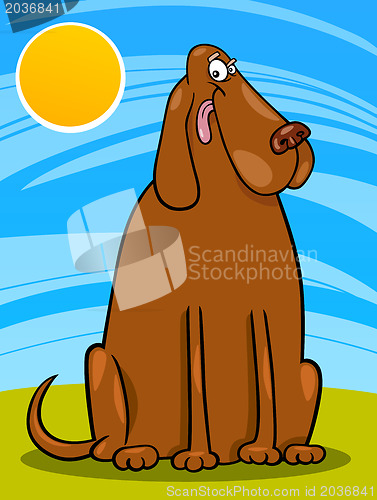 Image of big brown dog cartoon illustration