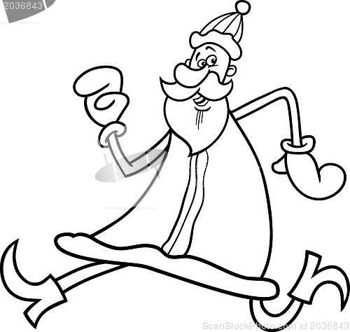 Image of santa claus cartoon for coloring book
