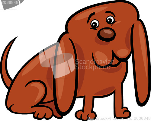 Image of funny little dog cartoon illustration