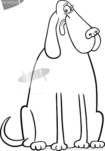 Image of big dog cartoon for coloring book