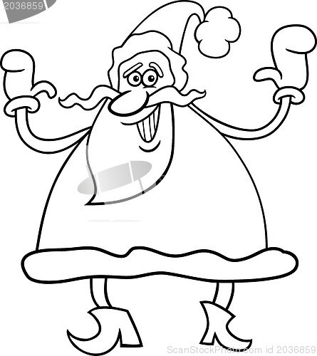 Image of santa claus cartoon for coloring book