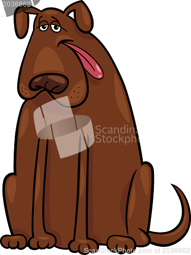 Image of brown big dog cartoon illustration