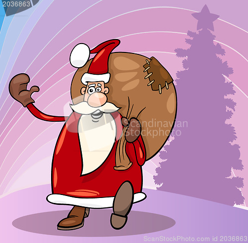 Image of santa claus christmas cartoon illustration