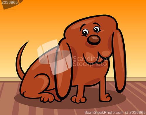 Image of funny little dog cartoon illustration