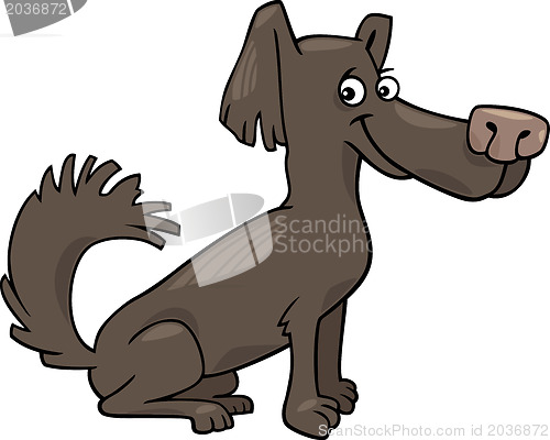 Image of little shaggy dog cartoon illustration