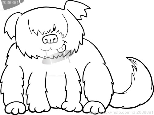 Image of Sheepdog cartoon illustration for coloring