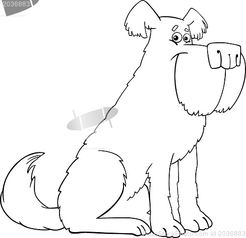 Image of shaggy dog cartoon for coloring book