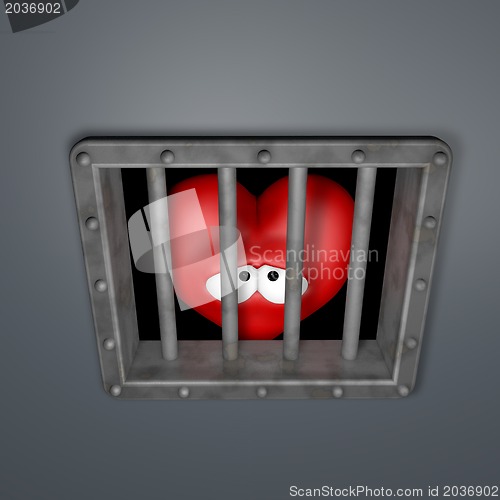 Image of heart in prison