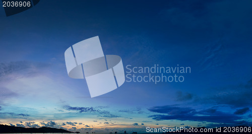 Image of Sky above the tropical sea harbor - panorama