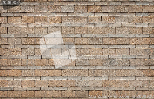 Image of Wall of limestone bricks - background