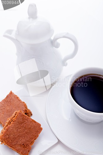 Image of sweet cookies biscuit with black coffee