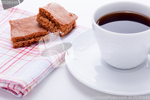 Image of sweet cookies biscuit with black coffee