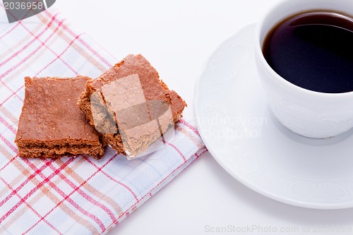 Image of sweet cookies biscuit with black coffee