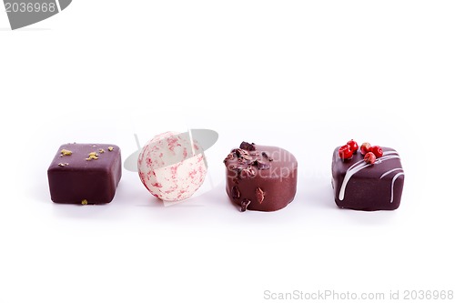 Image of delisious sweet praline collection mixed isolated