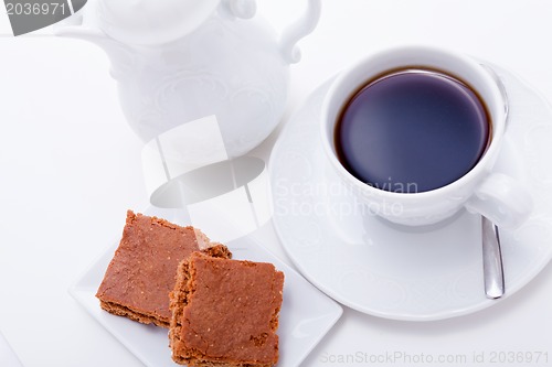 Image of sweet cookies biscuit with black coffee